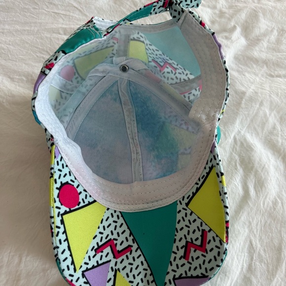 Colorful 80s Style Geometric Pattern Cap - Picture 3 of 3